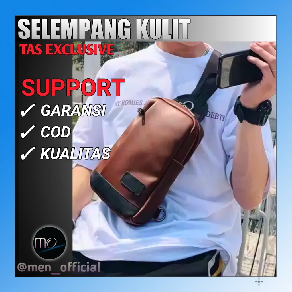 Tas Pria Selempang Samping Srempang Weistbag Kompek slimbag Kulit Pria Cowok Terbaru Import Distro