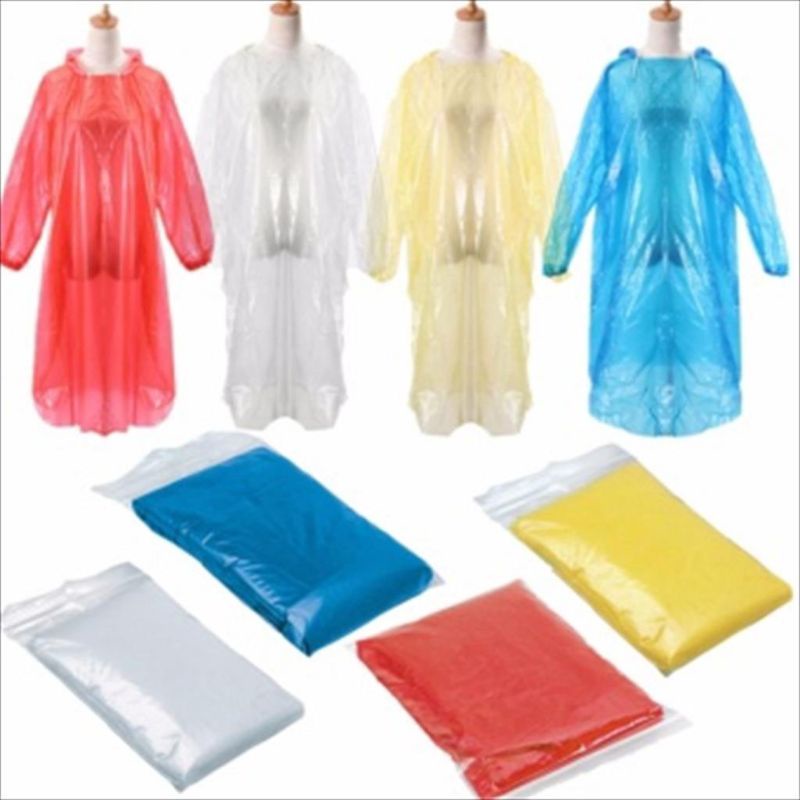 Jas Hujan Poncho Plastik LDPE HDPE Raincoat Mantel Hujan Plastik Ponco Lengan Panjang Tebal