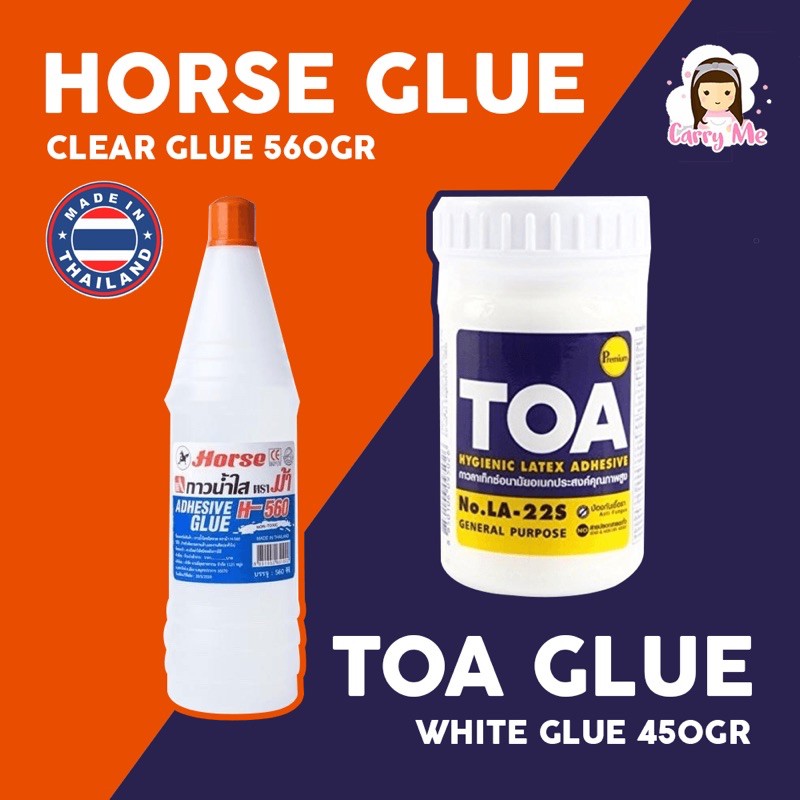 

LEM TOA PUTIH PREMIUM / WHITE GLUE / CLEAR GLUE / BAHAN SLIME / NON REPACKING DARI THAILAND