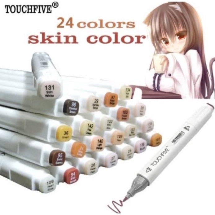 

TOUCHFIVE SKIN COLOR 12 / 24 PCS TWIN MARKER SKIN COLOR DESIGNER - 24 PCS SKIN SET