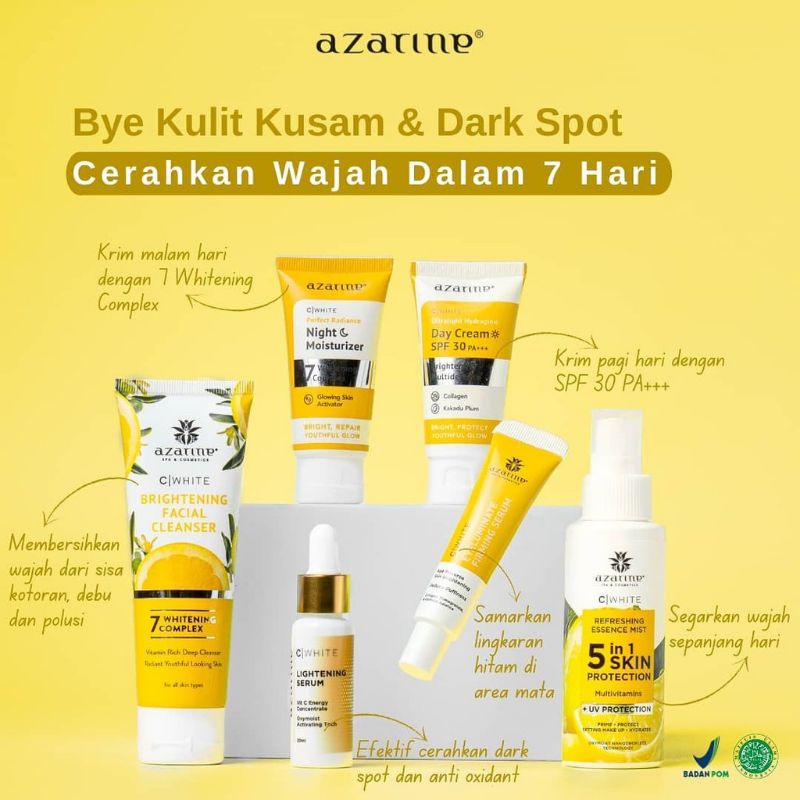 [FREE GIFT] Sepaket Skincare Azarine C white Lightening Face Series