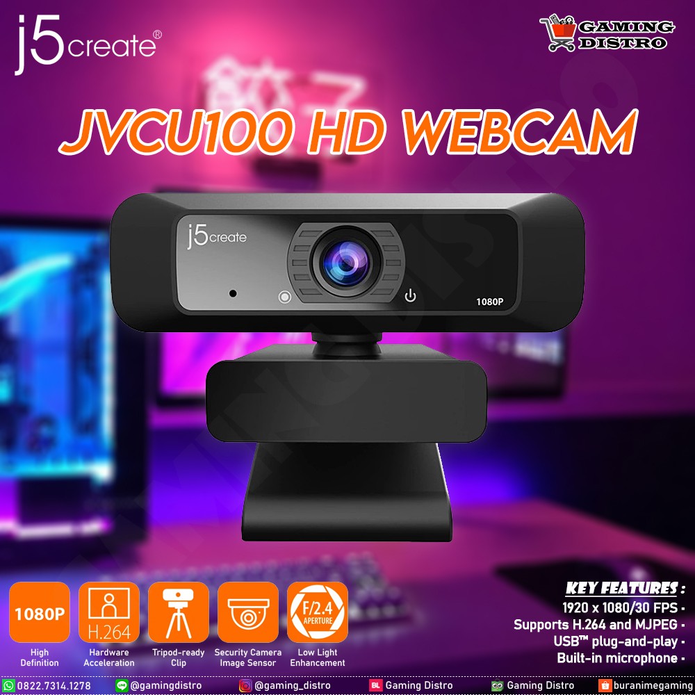 Webcam j5create JVCU100 High Definition 1080p and Rotateable 360°