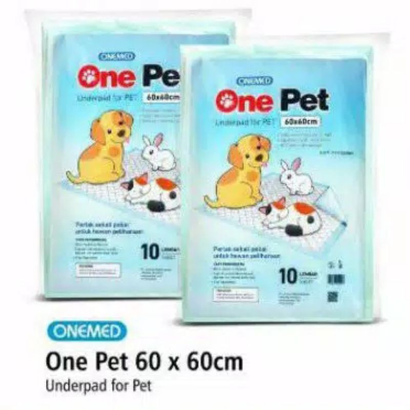 Onepet 1pack isi 10 Underpad alas anjing kucing 60x60c