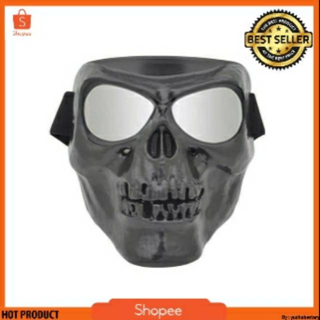 Topeng Masker Motor Google Airsoftgun Tengkorak Full face