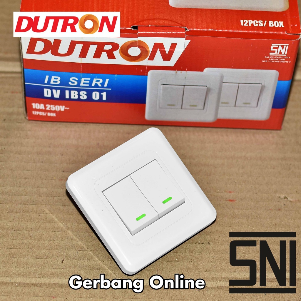 Saklar Engkel Double Inbow Saklar Seri Dua Tombol Tanam IB Dutron