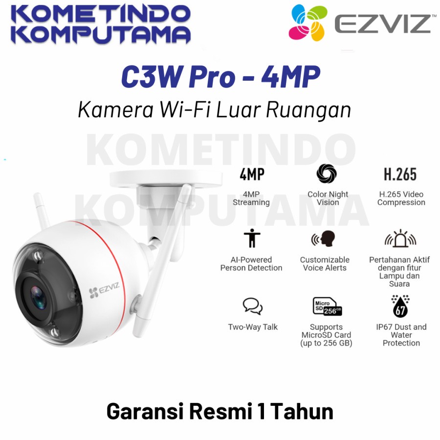 C3W-PRO 4MP EZVIZ OUT DOOR Smart Wireless IP Camera CCTV GARANSI RESMI 100% ORIGINAL