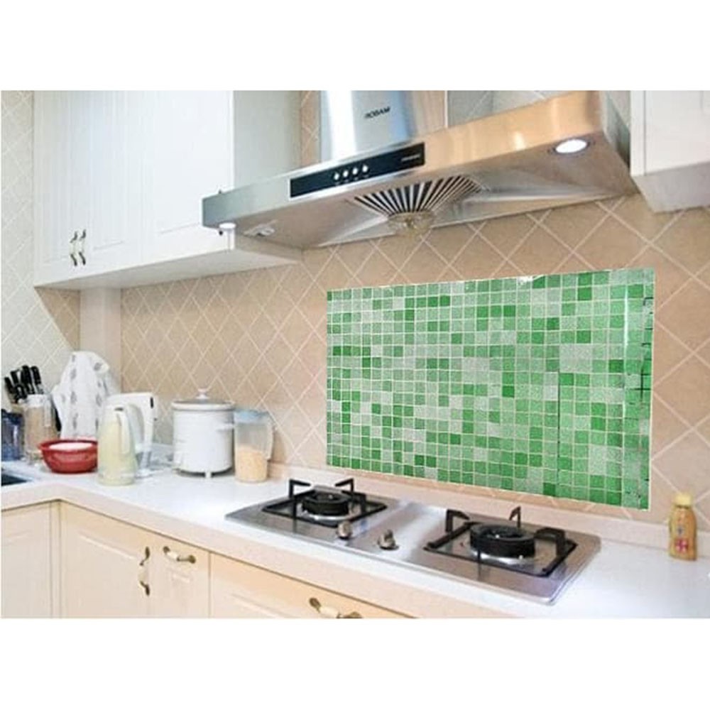Stiker Dinding Dapur Anti Air Dan Minyak 4570 Motif Kotak Kotak