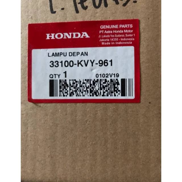 Reflektor Assy Lampu Depan Honda Beat Carbu dg dop lampu KVY  ori