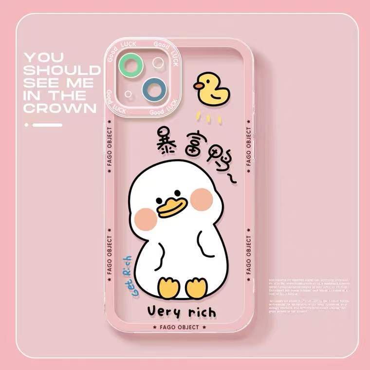 Soft Case Silikon TPU Motif Bebek Untuk IPhone 12 13 SE2020 6 6S 7 8 Plus X XS XR 11 Pro Max