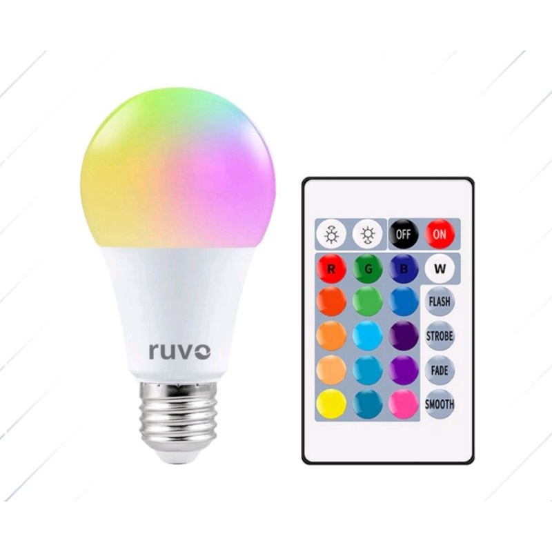 Lampu Bohlam LED RGB Berubah warna+Remote control