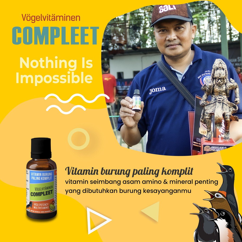 Vogelvitaminen COMPLEET Vitamin Burung Paling Komplit