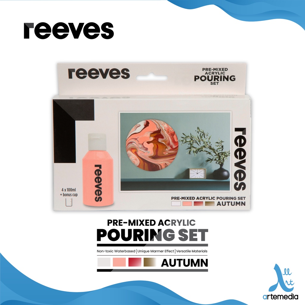 

Reeves Acrylic Pouring Pre Mixed Paint Autumn Color Set Cat Akrilik