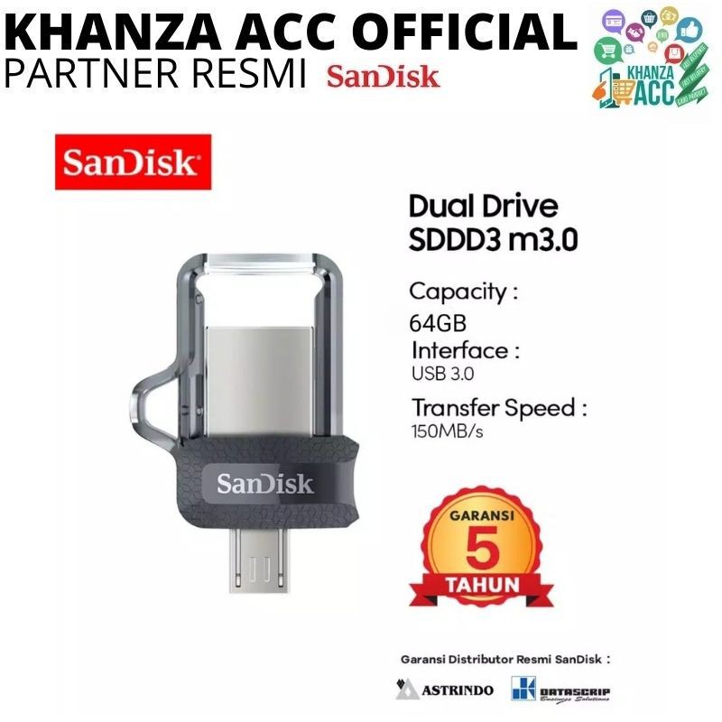 KHANZAACC SANDISK DUAL DRIVE 64GB M 3.0