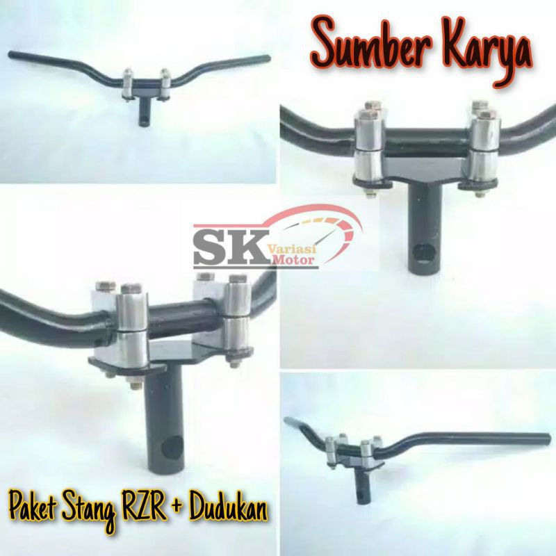 PAKET STANG RZR PLUS DUDUKAN STANG RACING ROAD RACE UNIVERSAL MOTOR