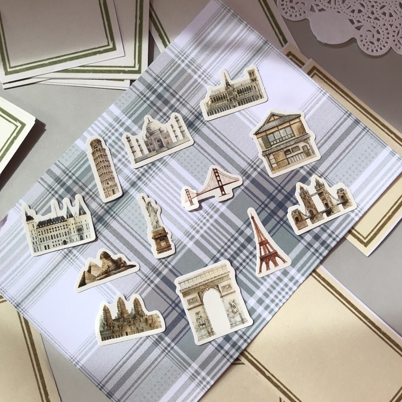 

[GSB OFFICIAL] Sticker Deco WORLD ARCHITECTURE untuk Journal dan Scrapbook