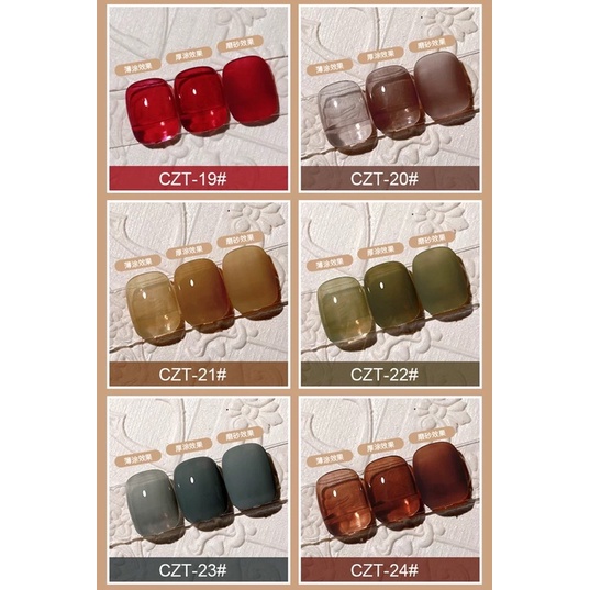 AS CZT NAIL GEL POLISH TRANSLICENT COLORS 15ML