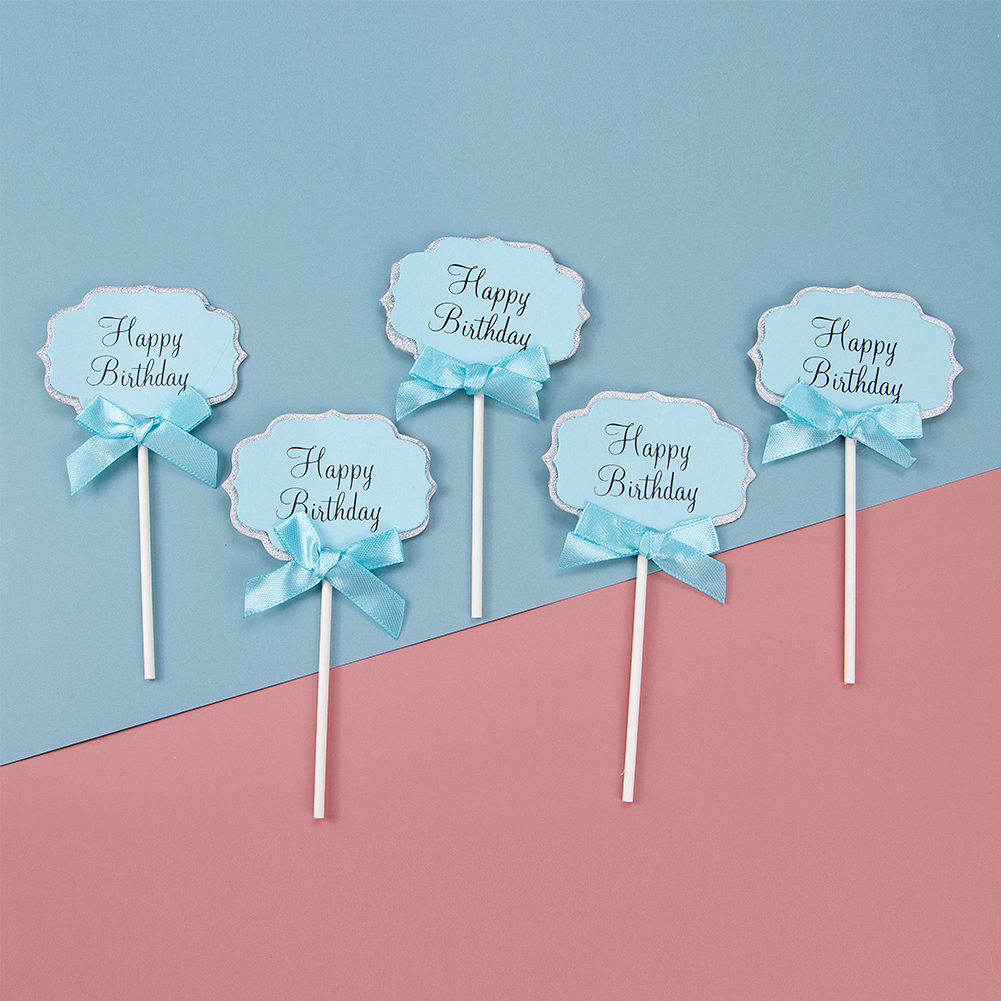 (Tk) 5pcs / Set Hiasan Puncak Kue Ulang Tahun Desain Huruf Warna Warni
