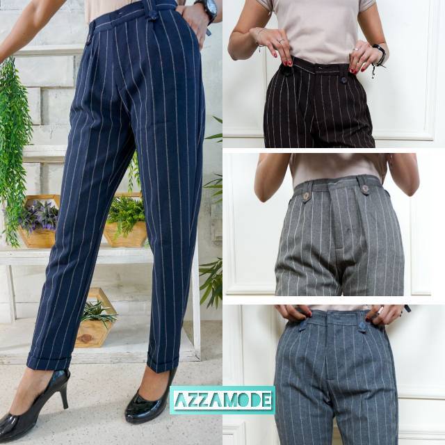 Celana bahan  BAGGY  SALUR pant  panjang wanita kerja cewek 