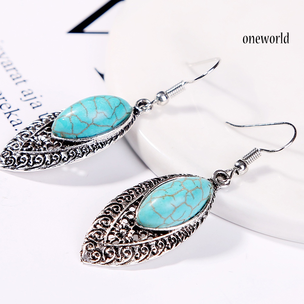 OW# Retro Women Bohemian Ethnic Geometric Dangle Eardrop Hook Earrings Jewelry Gift