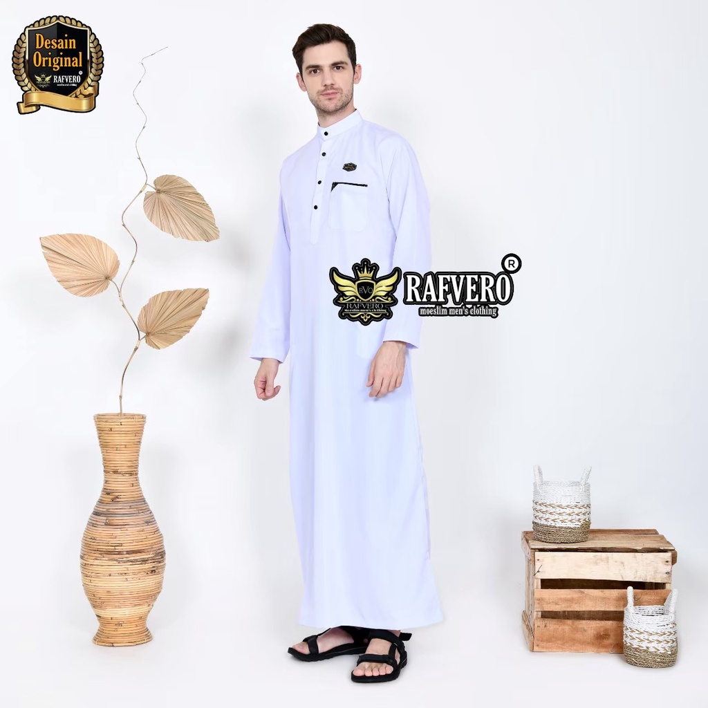 Baju Gamis Laki laki Jubah Pria Dewasa Rafvero Original Pakaian Muslim Al Khafie