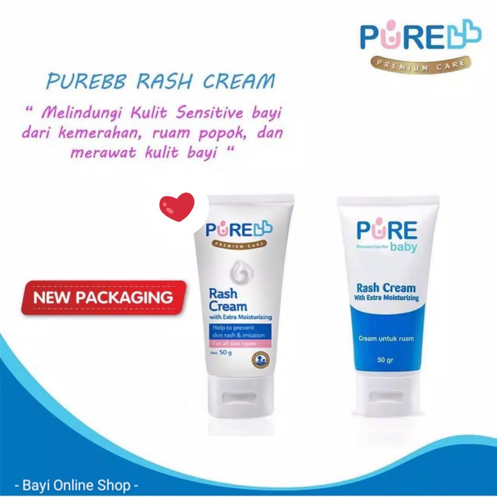 ORIGINAL Pure Baby Rash Cream 50 gr BPOM / Krim Anti Ruam Bayi / Baby Cream /