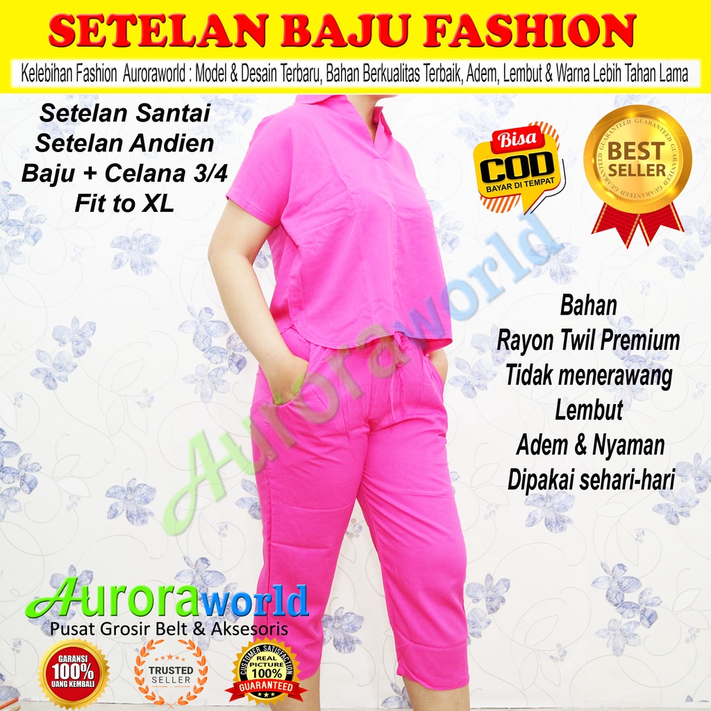 AURORAWORLD SET  Setelan Baju &amp; Celana Santai Fashion model terbaru bisa COD