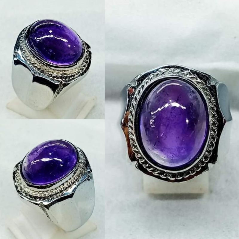 Cincin Batu Kecubung Natural Asli 100% Original