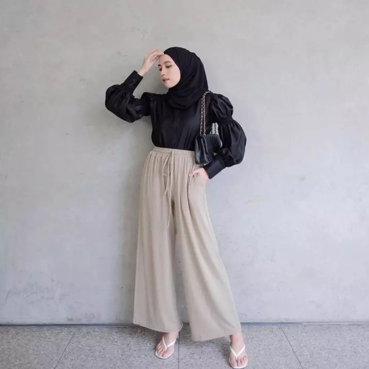 TERBARU- Cahya Kulot Bahan Katun Jersy HQ / Kulot Wanita JUMBO / Kulot Hightwaist Premium-3