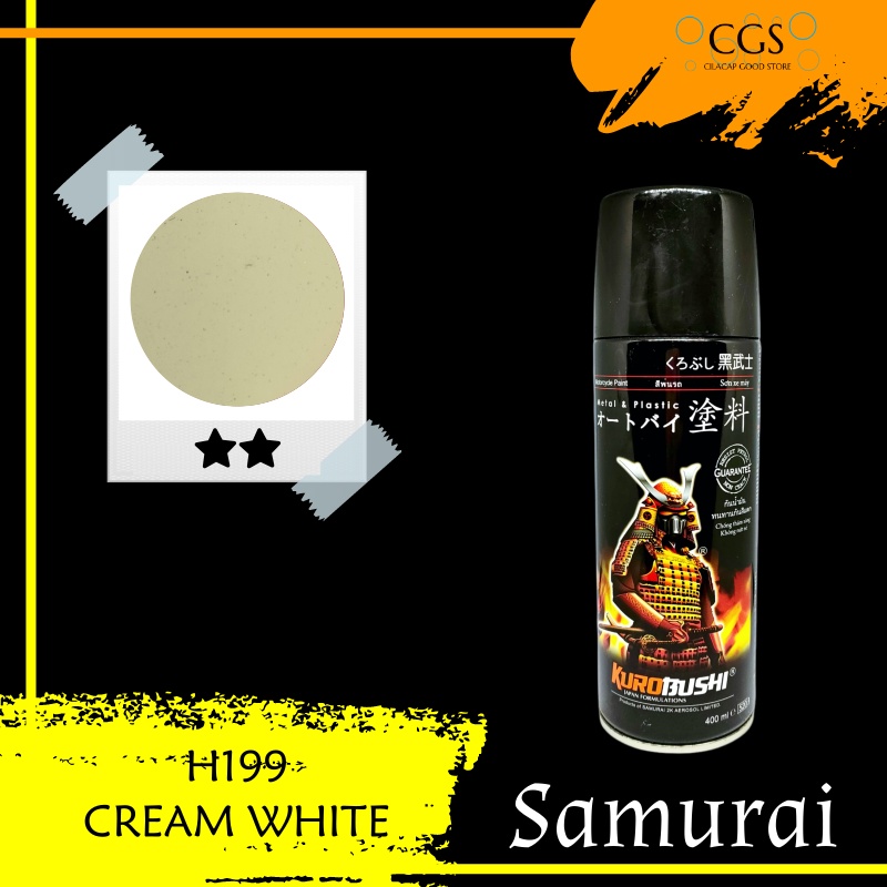 Pilok Samurai CREAM WHITE H199 - pilok samurai putih metalik - cat motor putih metalik - pilok putih