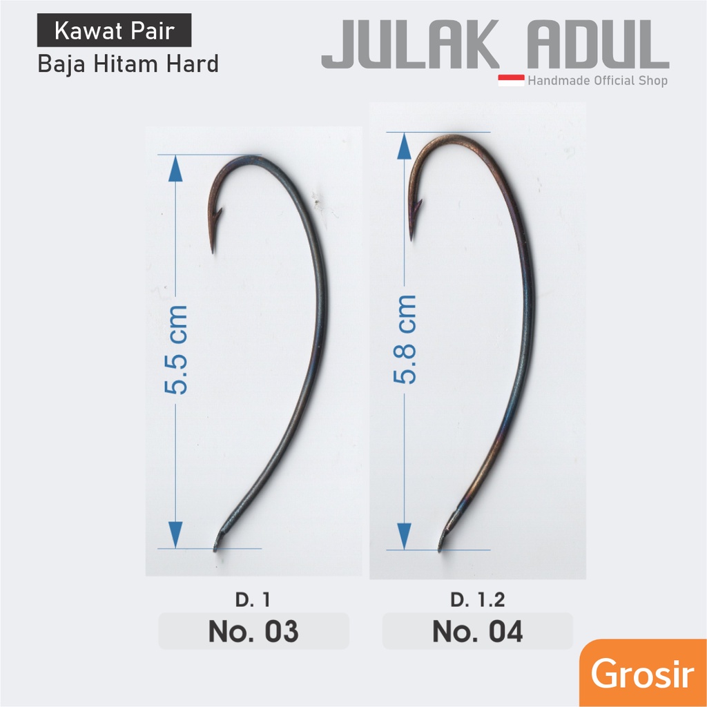 Kawat Haruan - Kail Pancing Ikan Gabus No. 3-4 | Kawat Pair Grosir