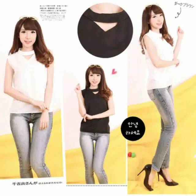 Atasan Blouse Wanita Remis Top White