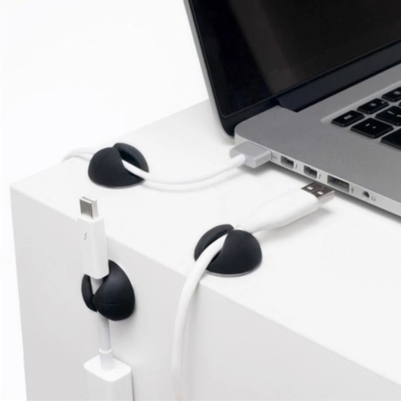 3 Pcs Klip Holder Kabel Usb Pengisian Daya Dengan Perekat Untuk Komputer / Tv / Kantor / Mobil