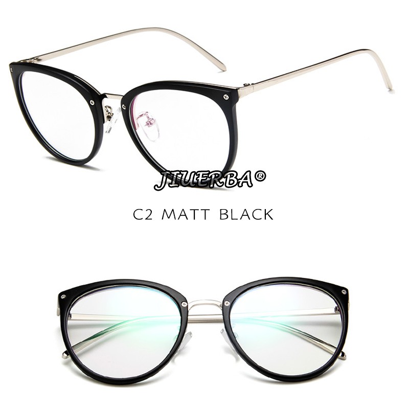 (YUZHU) Bayar di Tempat MINUS 0~-400° Classical Mata Kucing Kacamata Wanita Cat Eye Eyeglasses