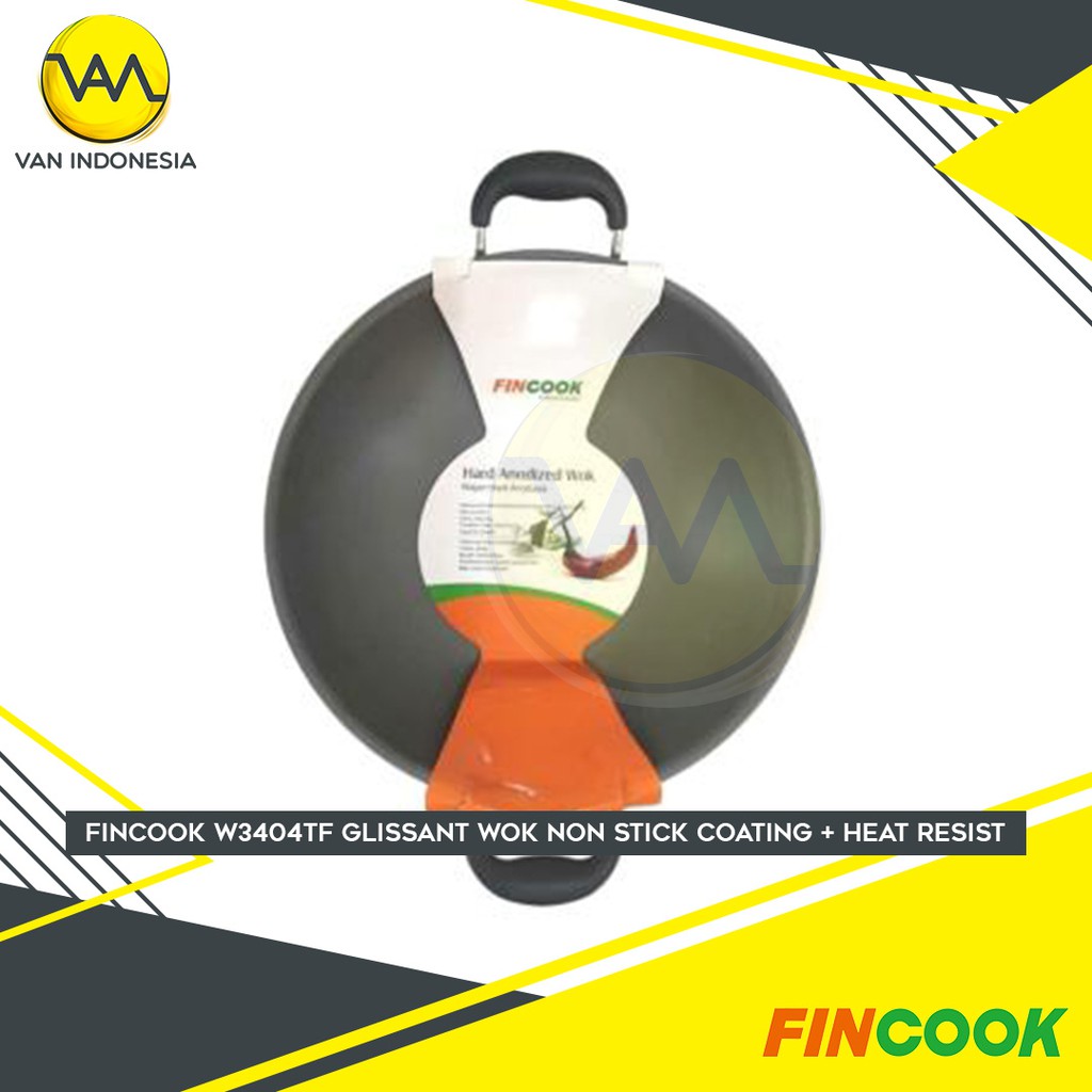 FINCOOK W3404TF Glissant Wok Non Stick Coating + Heat Resist