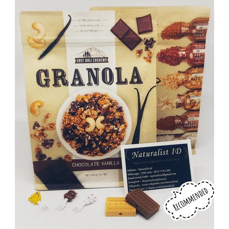 

Terbaru East Bali Cashews Granola Chocolate vanilla Cashew 400gr