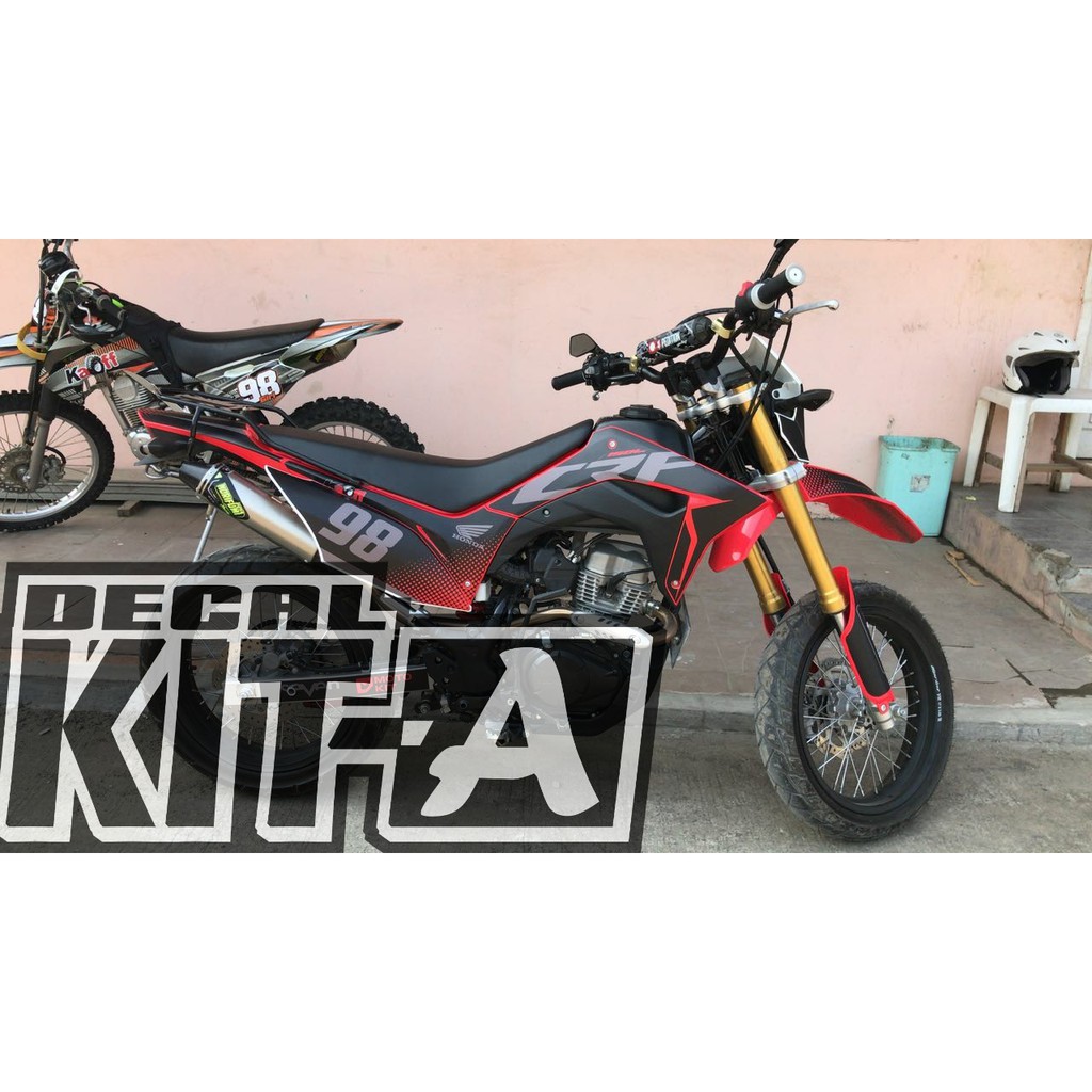 Decal Stiker X RIDE Tema Desain Fox Merah Hitam Shopee Indonesia