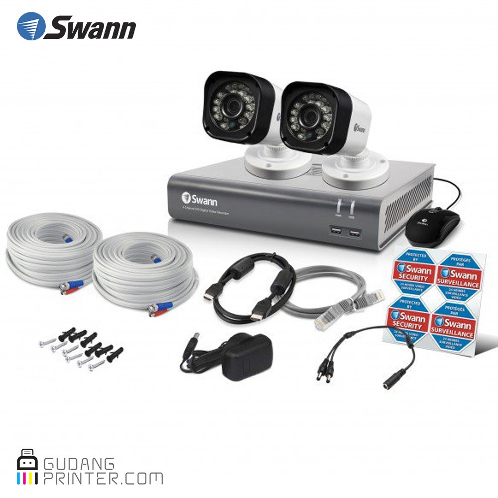 SWANN CCTV Paket 4 Ch dengan 2 Kamera 720p