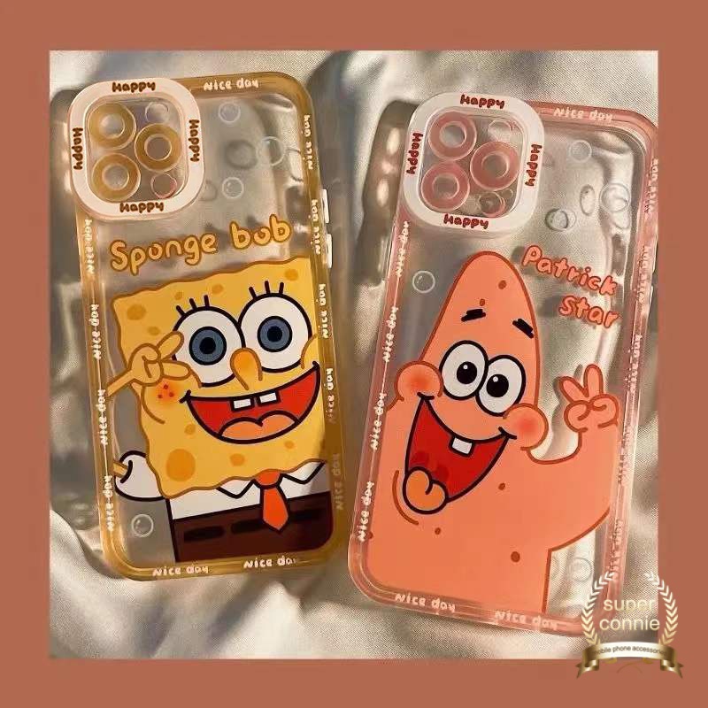 IPHONE Casing Ponsel Patrick Star Lucu Bening Untuk Iphone14 11 Untuk Iphone7 8 6 6s plus X XR XS Max Se2020Kartun Sponge Bob Lembut Tpu Case Cover