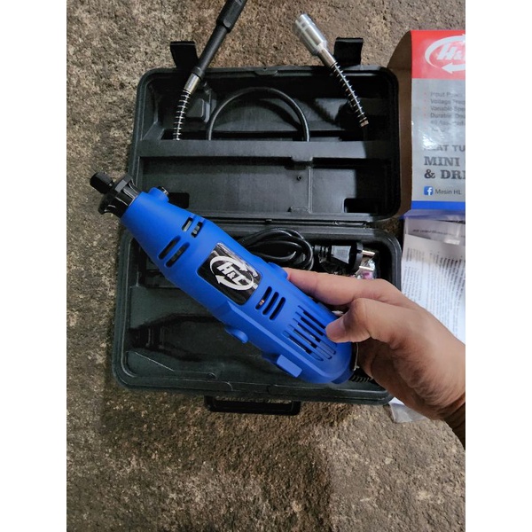 Mini drill bor gantung mini tuner H&l Set lengkap Hl 130B