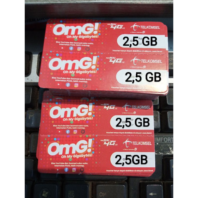 VOUCHER  TELKOMSEL  OMG Kuota  2,5Gb masa aktif 5 hari bandung
