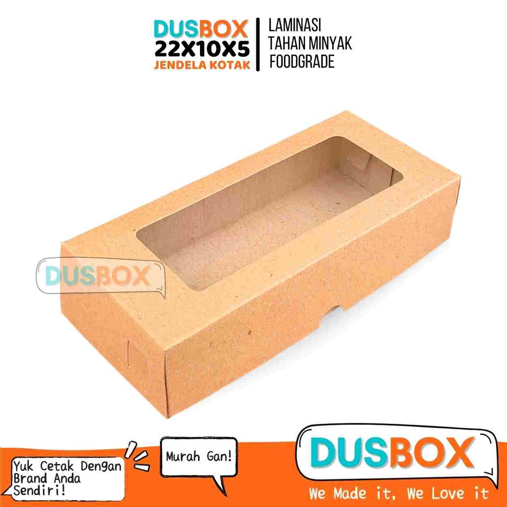 Dus Brownies 22x10x5 Jendela / Box Brownies / Box Kemasan Brownies / Kemasan Brownies / Dus Brownis