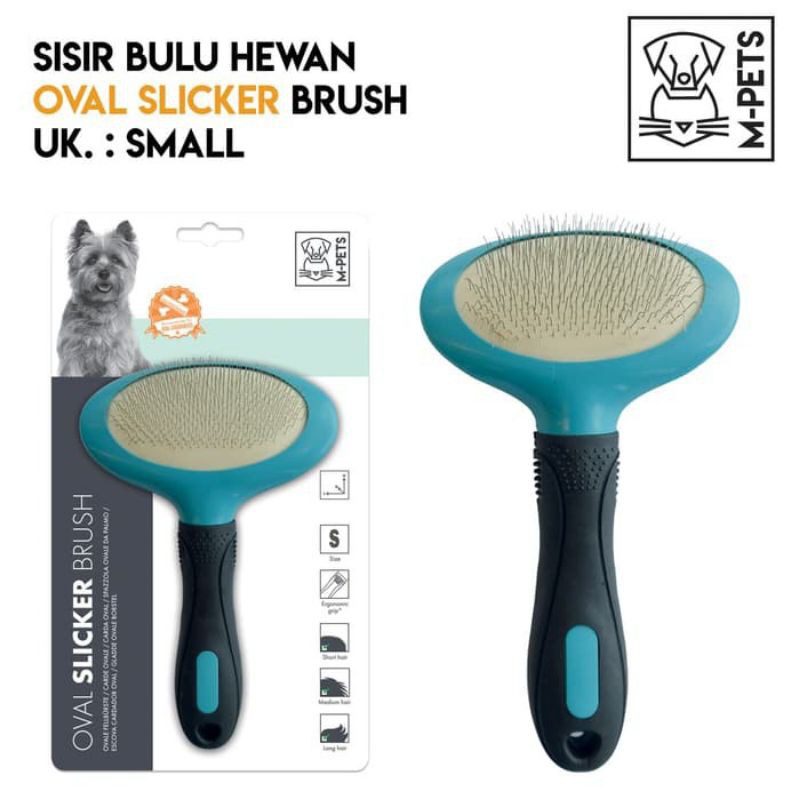 M-Pets Oval Slicker Brush Small – Large / Sisir Sikat Anjing Kucing Kecil Besar