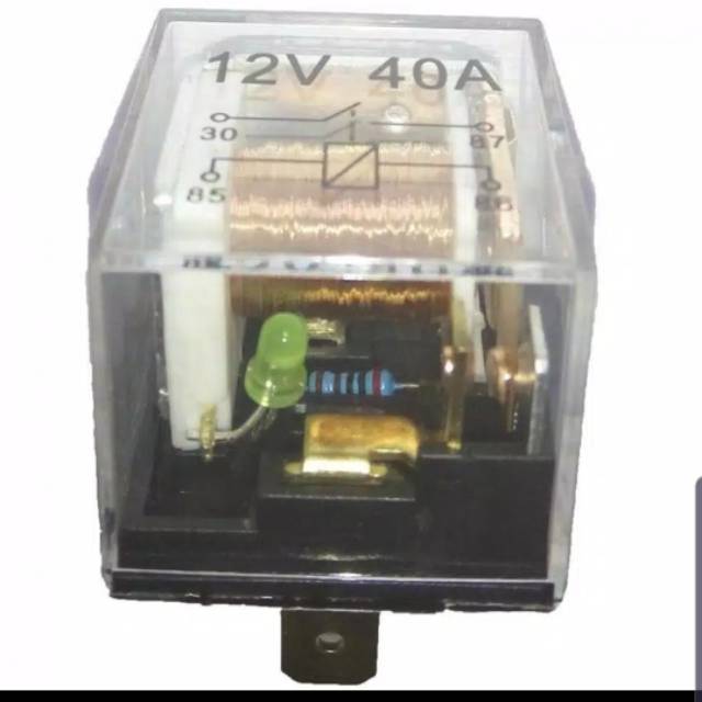 Relay Klakson 4 Pin 12V - 80A Bening Transparan