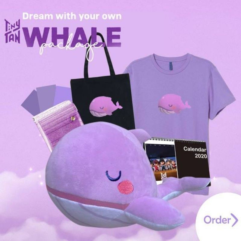 [RF] TSHIRT BTS TINY TAN DREAM WHALE PAUS