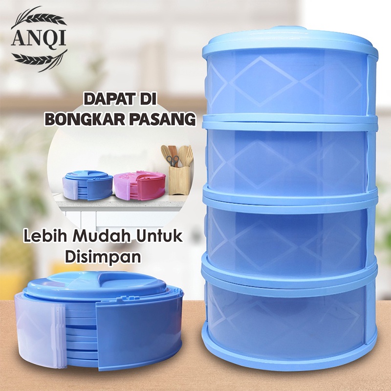 ANQI 1888 Rak Makanan Susun Tetap Hangat Meal Cover Tudung Saji Penyimpanan Makanan Tudung Saji Bertingkat Food Cover Rak