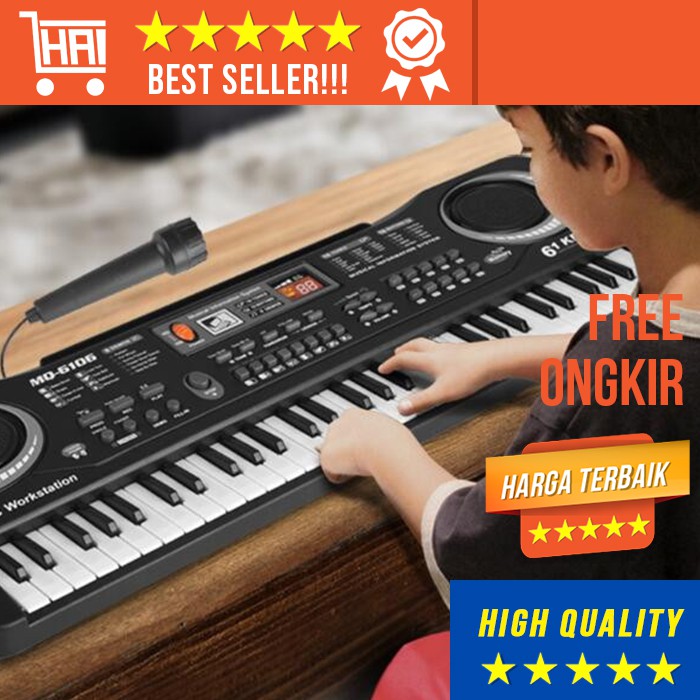 BELAJAR PIANO PLUS MIC DIGITAL ELECTRIC MUSIC MUSIK 