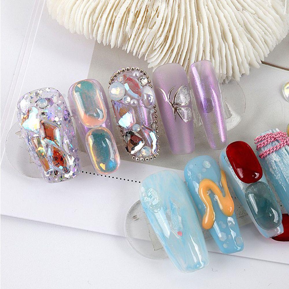 Mxbeauty Aurora Hiasan Kuku Warna-Warni 30 Pcs Jelly DIY Resin Manicure Aksesoris Flatback Kristal Nail Art Rhinestones