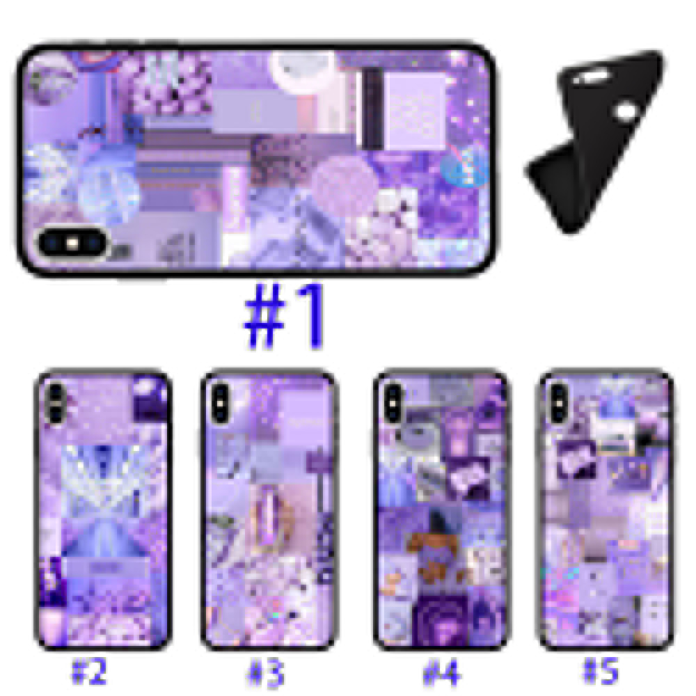 Purple Aesthetic Casing Silicone Rubber For Iphone Xs Max 6 6s Plus 11 Pro Se 5 5s 7 8 Xr 16 Cover Shockproof Soft Phone Case Shopee Indonesia