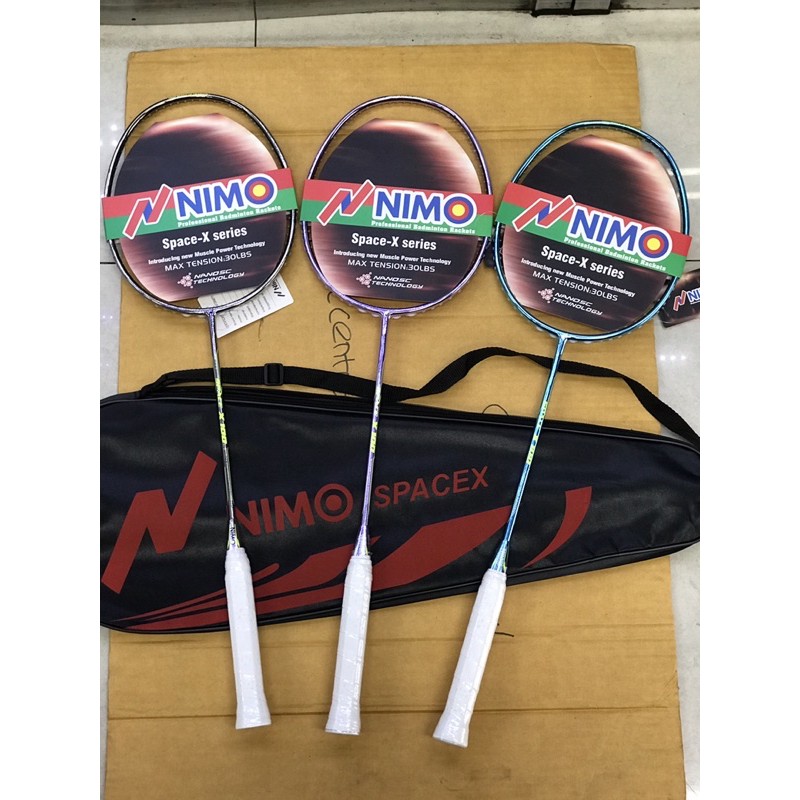 RAKET BULUTANGKIS NIMO SPACE X 100 CHROME ORIGINAL FREE COVER