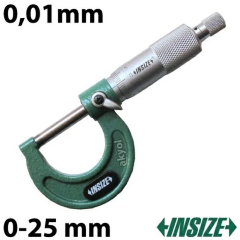 

INSIZE Outisde Micrometer 0-25 mm - Alat Ukur Ketebalan Mikrometer
